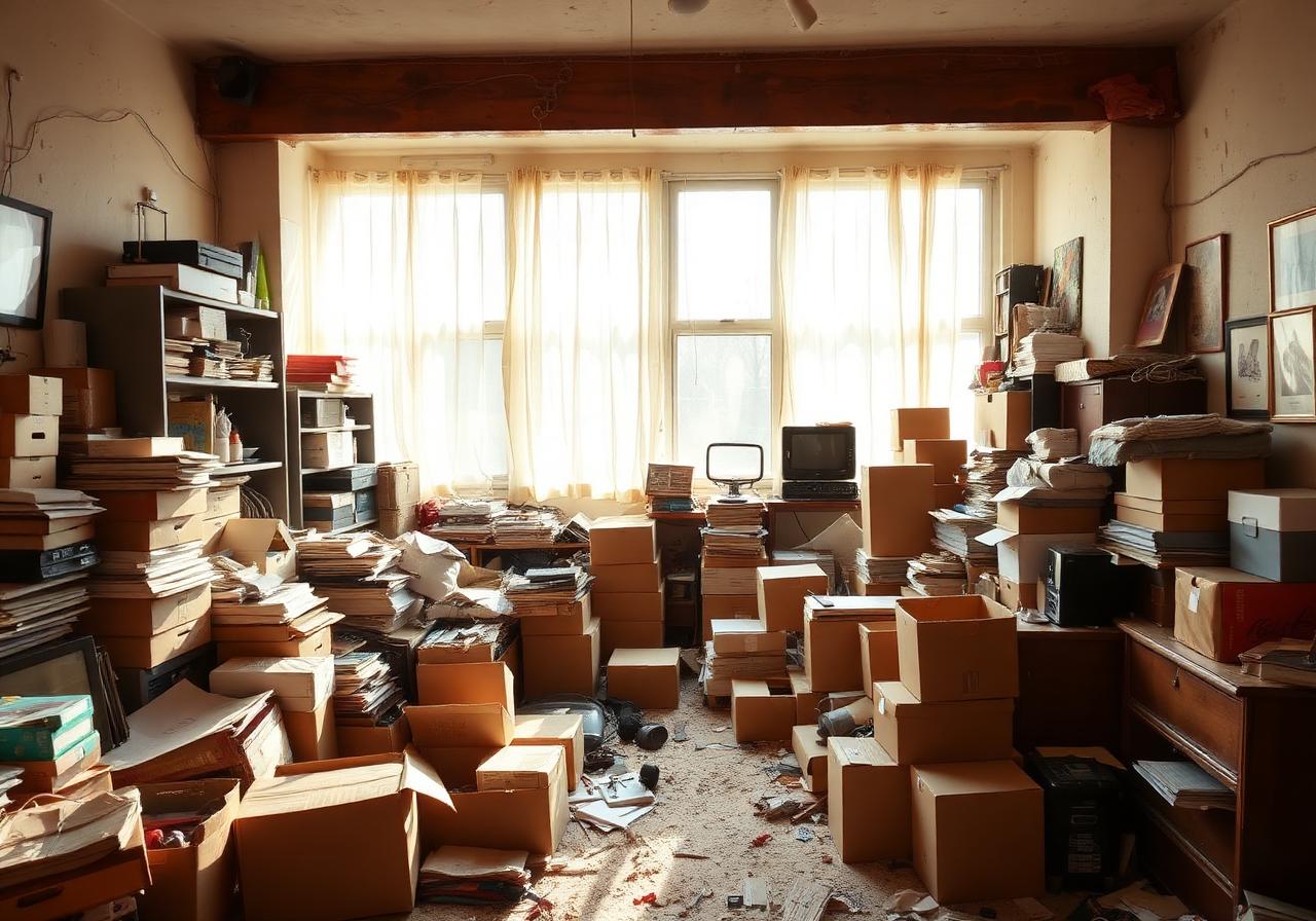 Wohnung vor der Entrümpelung – voll und unaufgeräumt